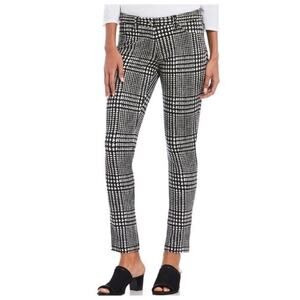 J McLaughlin Becca Pants Black And White Plaid Stretch Size 8